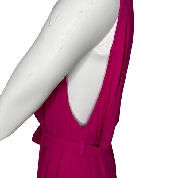 Fame and‎ Partner NWT Magenta Pink Pleated Sheer Dress NO SLIP sz 4 Oversized - Picture 7 of 11